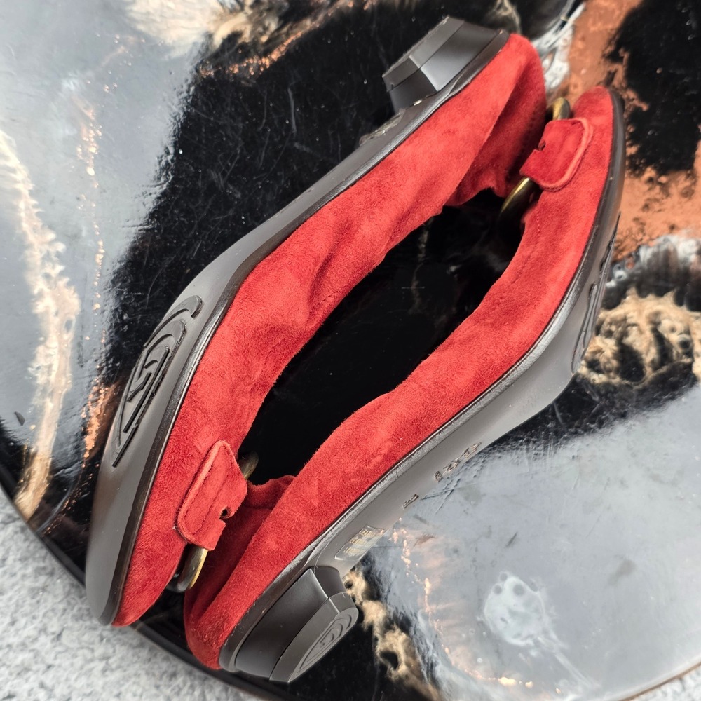 AGL Attilio Giusti Leombruni Ballet Flats Women 37 Red Suede Buckle Italy - Picture 10 of 11